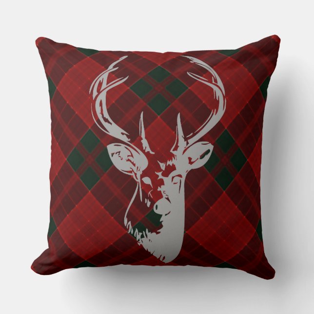Rustikaler Weihnachtsgebäck Tartan Muster Land Hir Kissen (Vorderseite)