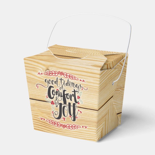 Rustikaler Weihnachtskomfort & Freude-Gefallen Box Geschenkschachtel (Vorderseite)