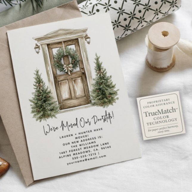 Rustikaler Weihnachtskranz Wasserfarbenbogen, den  Ankündigungspostkarte (Von Creator hochgeladen)