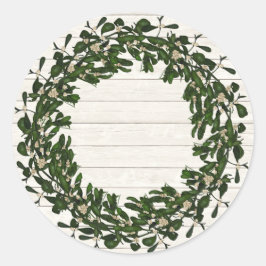 Rustikaler Weihnachtskronenaufkleber Runder Aufkleber