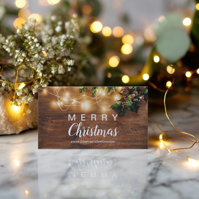 Rustikaler Weihnachtslandschaftswunsch für Firmenm Visitenkarte (Rustic Christmas country corporate mistletoe wish Business Card)