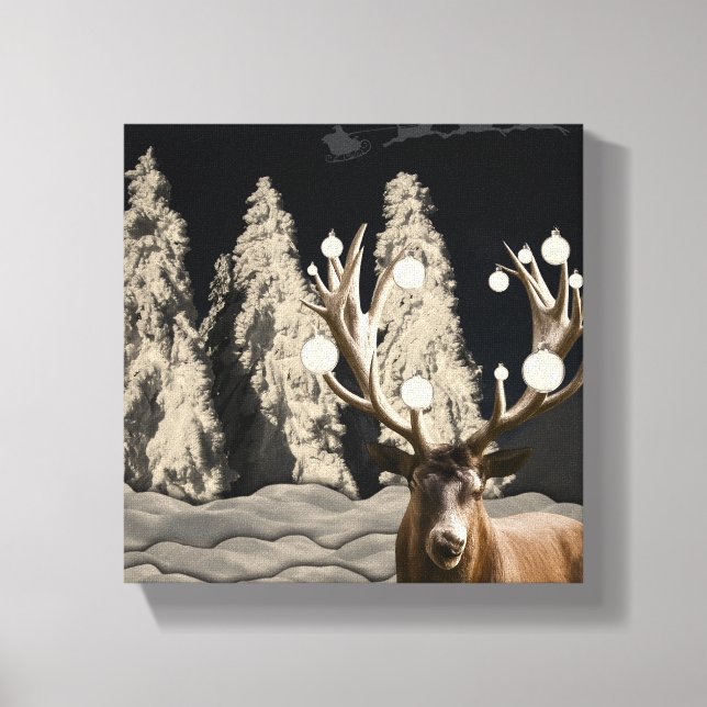 Rustikaler Weihnachtsmann Canvas Print Décor Leinwanddruck (Vorderseite)