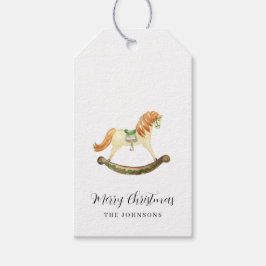 Rustikaler Weihnachtsrockpferd Buffalo Karo Geschenkanhänger