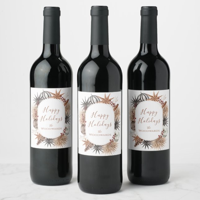 Rustikaler Wein aus der Erde Weinetikett (Flaschen)