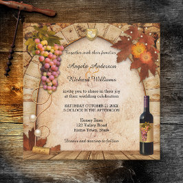 Rustikaler Wein oder Weinberg Thema Hochzeit Einladung