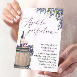 Rustikaler Wein zum Geburtstag, vollmundig Einladung