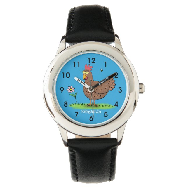 Rustikaler, weißer Cartoon Armbanduhr (Vorderseite)