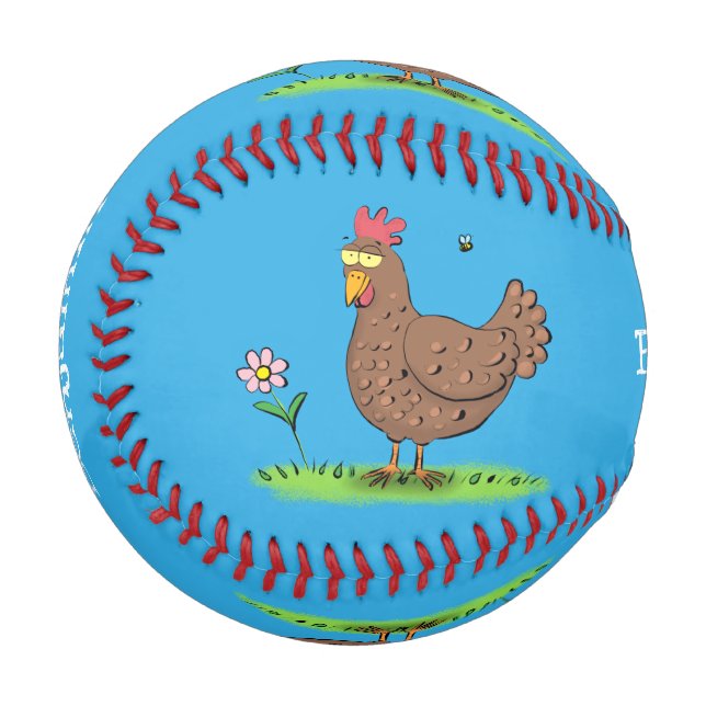 Rustikaler, weißer Cartoon Baseball (Vorderseite Links)