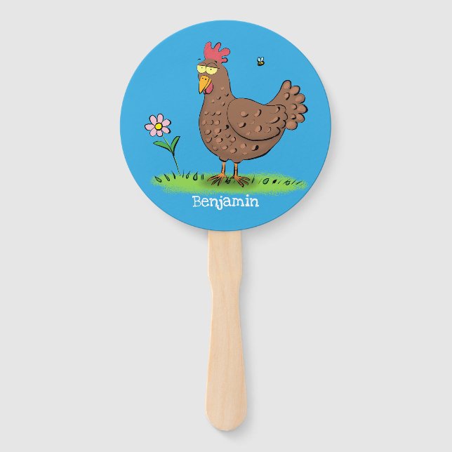 Rustikaler, weißer Cartoon Fächer (Vorderseite)