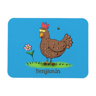 Rustikaler, weißer Cartoon Magnet