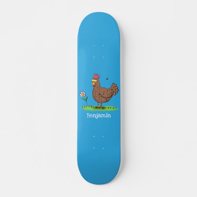 Rustikaler, weißer Cartoon Skateboard (Vorne)