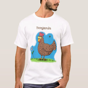 Rustikaler, weißer Cartoon T-Shirt