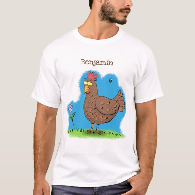 Rustikaler, weißer Cartoon T-Shirt (Vorderseite)