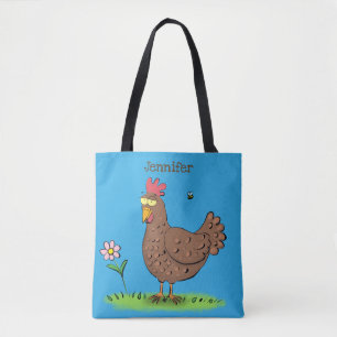 Rustikaler, weißer Cartoon Tasche