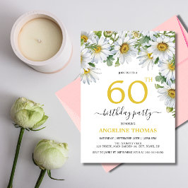 Rustikaler weißer Daisy floral Botanischer Geburts Einladung