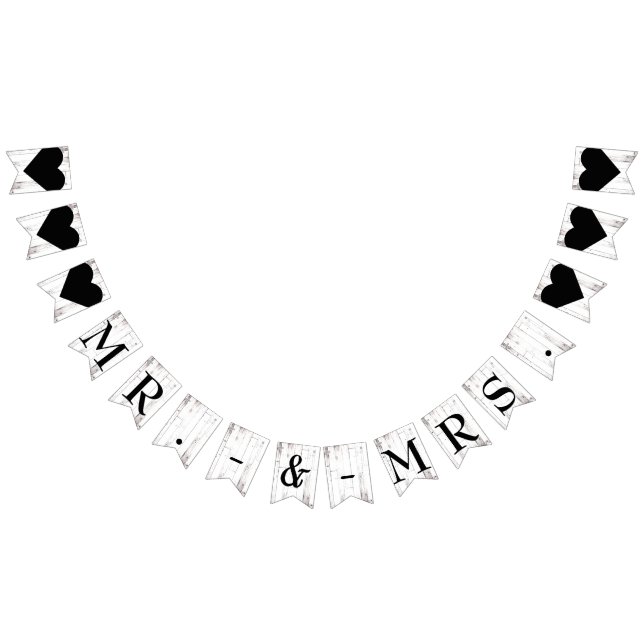 Rustikaler Weißwaldlandsitz Herr Mrs. Wedding Wimpelkette (Alle)