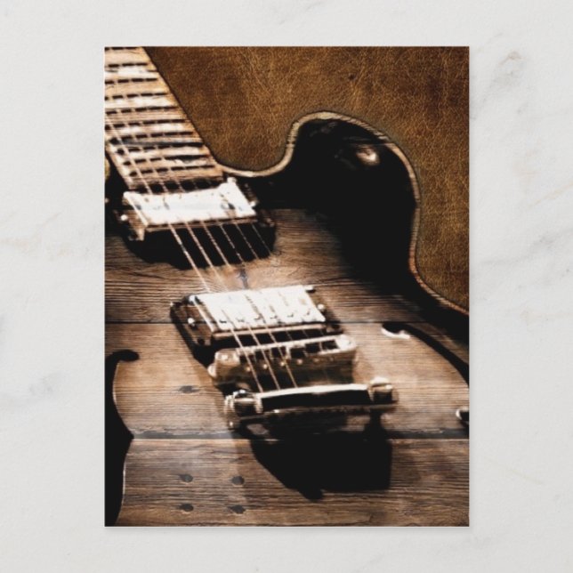 Rustikaler Western aus Stallholz Country Gitarre Postkarte (Vorderseite)
