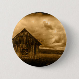 rustikaler Western Bauernhof Alte Scheune Button