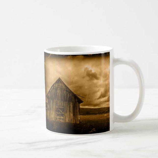 rustikaler Western Bauernhof Alte Scheune Kaffeetasse (Rechts)