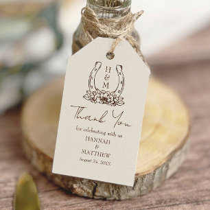 Rustikaler Western Boho Horseshoe Wedding Vielen D Geschenkanhänger