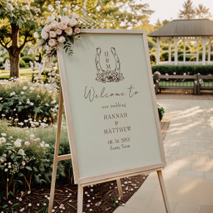 Rustikaler Western Boho Wedding Begrüßungszeichen Poster