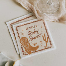 Rustikaler Western Cowboy Babydusche Papier Napkin
