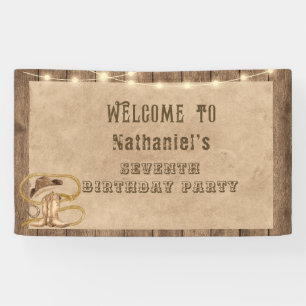 Rustikaler Western Cowboy, den Sie zum Geburtstag  Banner