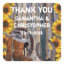Rustikaler Western Cowboy Hochzeit danke