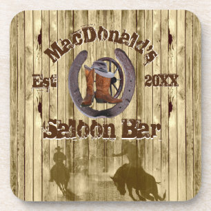 Rustikaler Western Cowboy-Salon Bar Getränkeuntersetzer