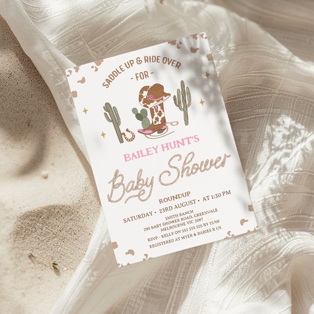 Rustikaler Western Cowgirl Boot Cowgirl Babydusche Einladung (Cowgirl Baby Shower Invitation, Western Baby Shower Invitation Girl, Wild West, Southern Country, )
