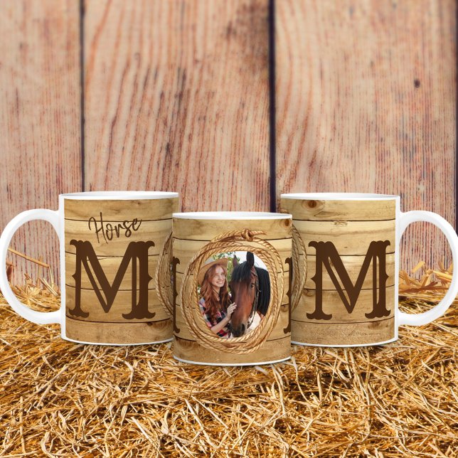 Rustikaler Western Cowgirl Horse Mama Foto Kaffeetasse (Von Creator hochgeladen)