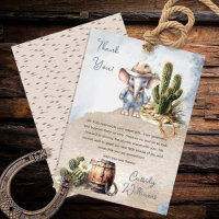 Rustikaler Western Elephant Cowboy Boy Babydusche