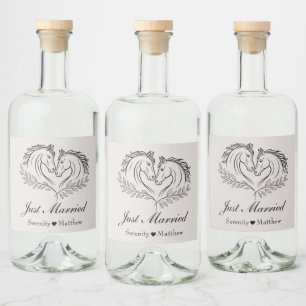 Rustikaler Western Hochzeit auf Pferdeschwald nur  Alkoholflaschenetikett