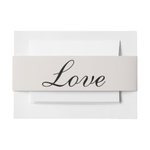 Rustikaler Western Hochzeit Elfenbeincreme-Liebe Einladungsbanderole