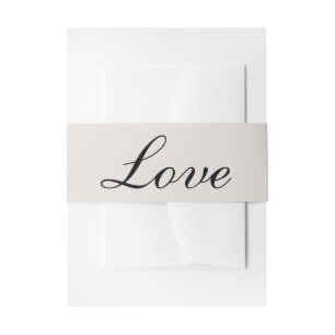 Rustikaler Western Hochzeit Elfenbeincreme-Liebe Einladungsbanderole