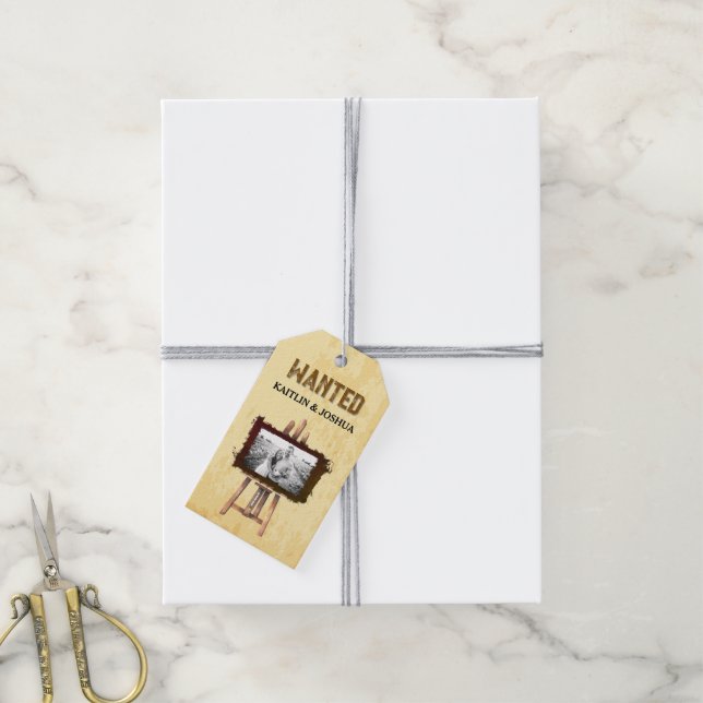 Rustikaler Western Hochzeit 💍 maßgeschneidertes F Geschenkanhänger (Mit Garn)