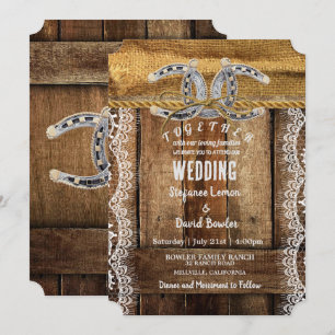 Rustikaler Western Hochzeitseinladungen Einladung