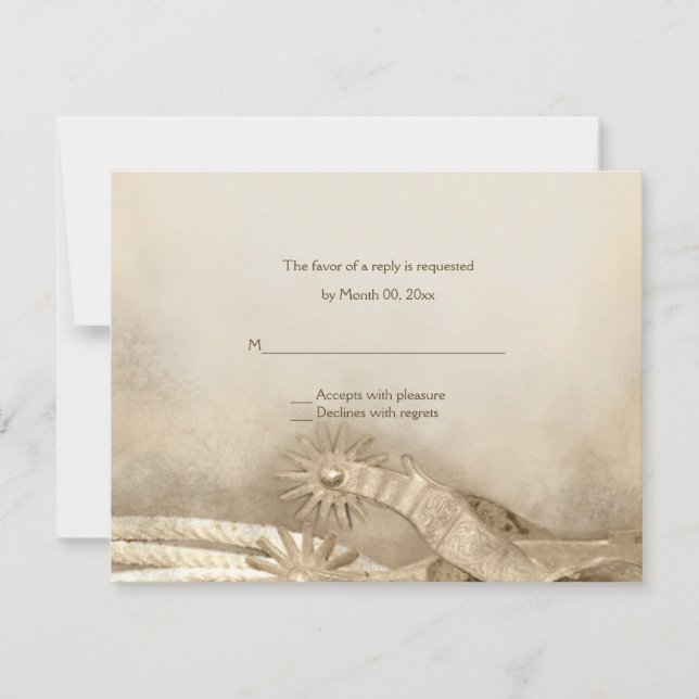 Rustikaler Western Hochzeitskarte RSVP Karte (Vorderseite)