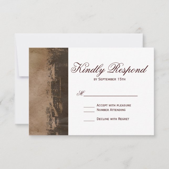 Rustikaler Western Hochzeitskarten RSVP Karte (Vorderseite)