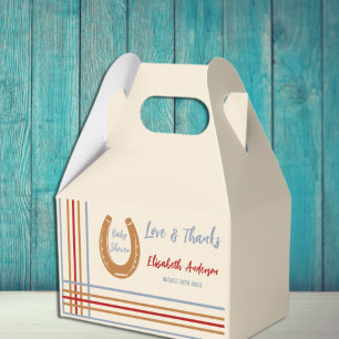 Rustikaler Western Horseshoe Kinderdusche Geschenkschachtel