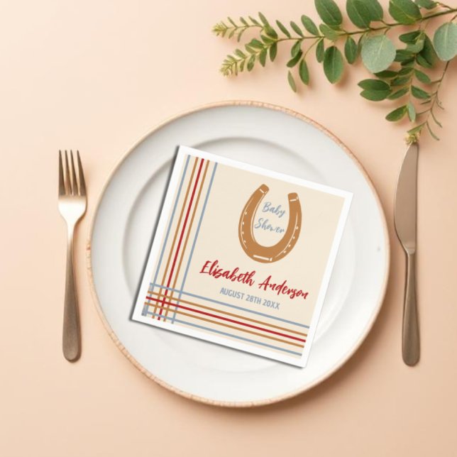 Rustikaler Western Horseshoe Kinderdusche Serviette (Von Creator hochgeladen)