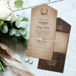 Rustikaler Western Hufeisen & Sonnenblumen Hochzei All In One Einladung<br><div class="desc">Das Ganze in einem Hochzeitsdesign ist mit einem Burlhintergrund mit Hufeisen und Sonnenblumen ausgestattet, erfordert keine Umschläge und beinhaltet eine abnehmbare UAWG-Postkarte! Klicken Sie auf die Schaltfläche Anpassen, um den Text flexibler zu gestalten. Variationen dieses Designs, verschiedene Papiertypen sowie koordinierende Produkte sind in unserem Shop unter zazzle.com/store/doodlelulu erhältlich. Kontaktieren Sie...</div>