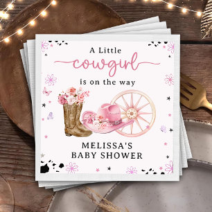 Rustikaler Western Kleine Cowboy Babydusche Napkin Serviette