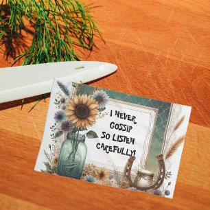 Rustikaler Western Küchentuch "Ich tratsche nie