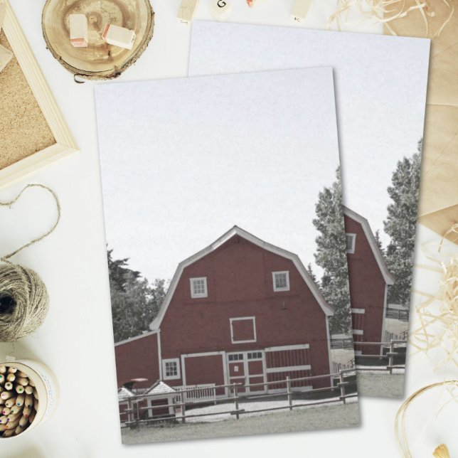 Rustikaler Western Land Bauernhof rote Scheune Seidenpapier (Rustic western country rural farmhouse red barn tissue paper)