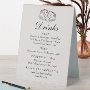 Rustikaler Western Land Hochzeiten Bar Drinks Tischaufsteller