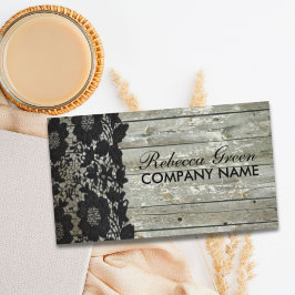 Rustikaler Western Land schwarze Spitzen Barnholz Visitenkarte