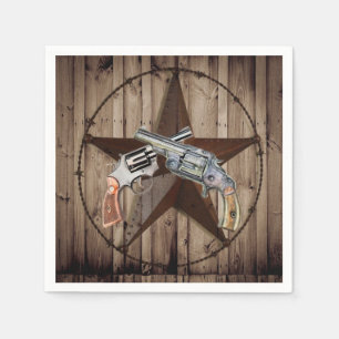 rustikaler Western Land texas Star Cowboy Pistole Serviette