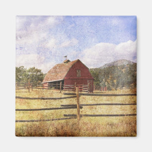 Rustikaler Western Landbauernhof Primitive Rote Ba Magnet
