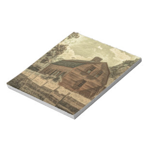 Rustikaler Western Landhaus Chic Red Barn Notizblock